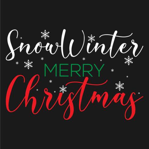 Image with a beautiful inscription for snow winter merry christmas prints.
