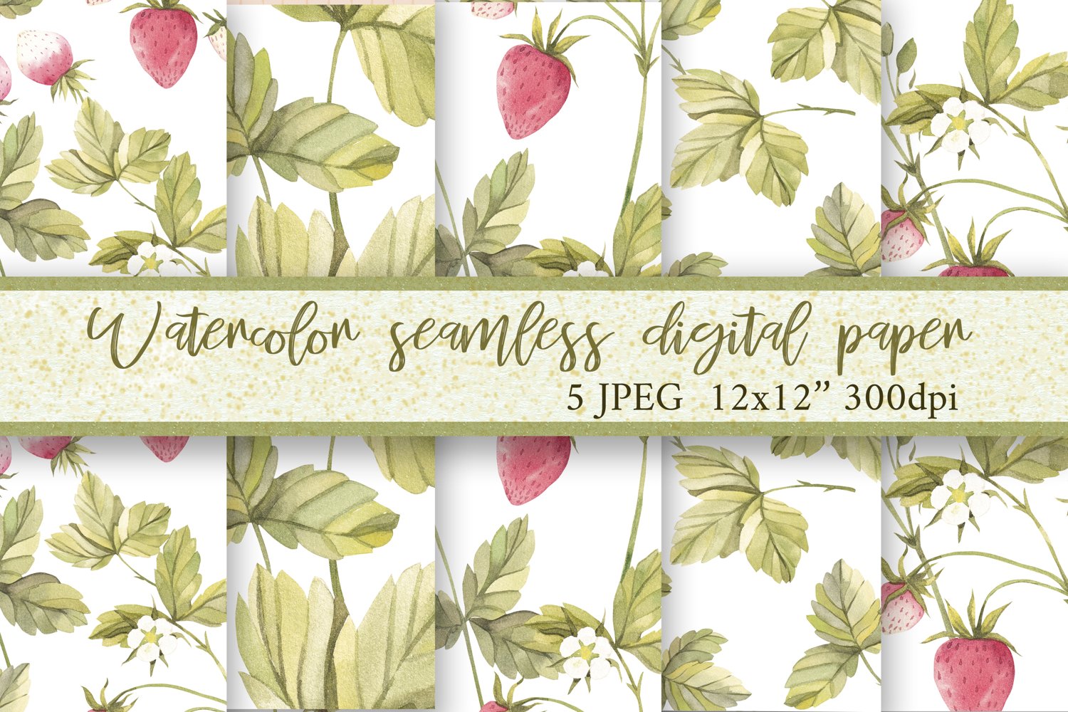 Cover image of Strawberry Digital Paper pack.