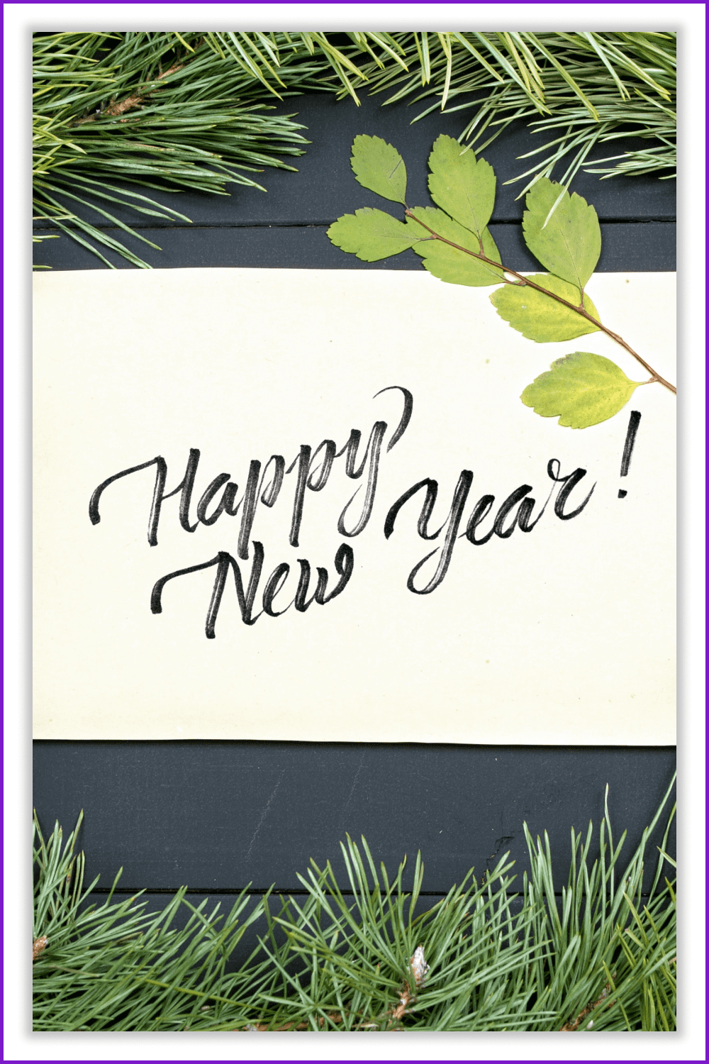 Lettering Happy New Year on a white background.