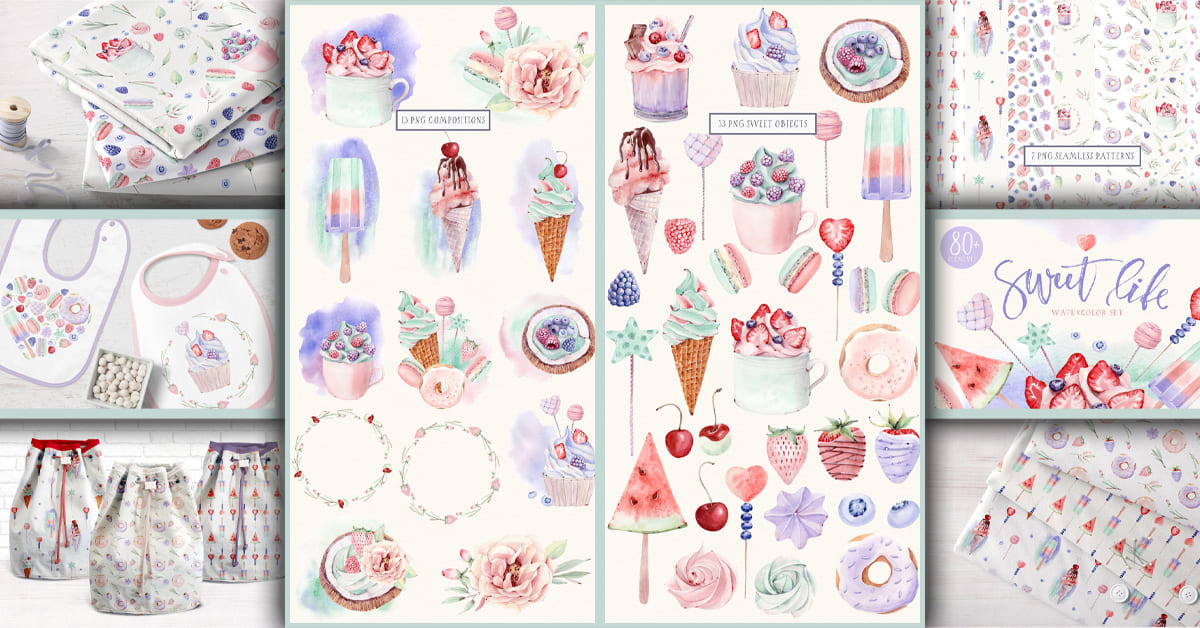 Sweet Life Watercolor Set - Facebook.