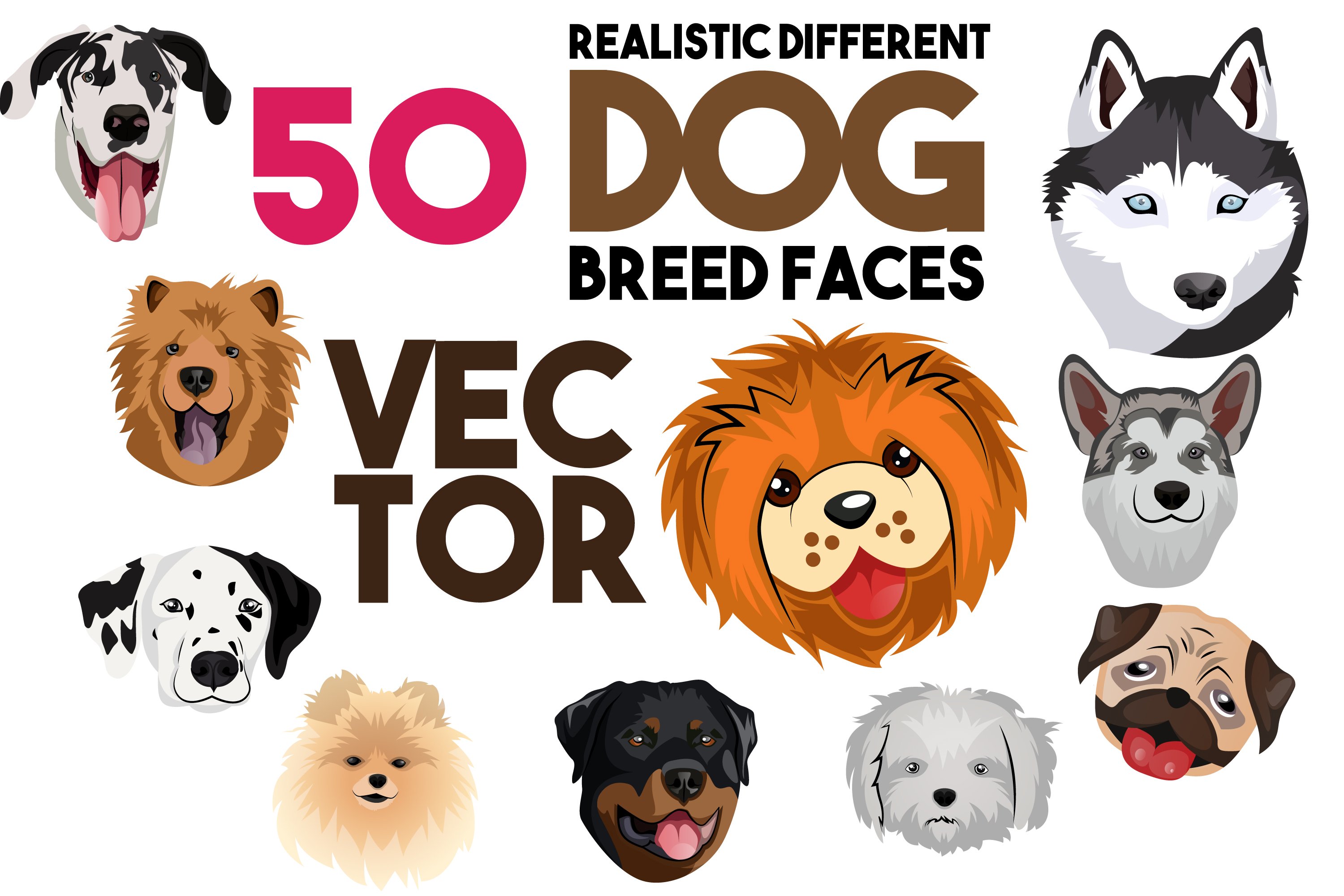 Cute dog face for your illustrations.