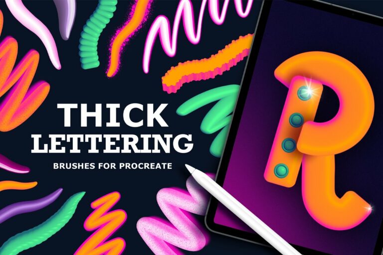 Thick 3D Brushes Procreate – MasterBundles