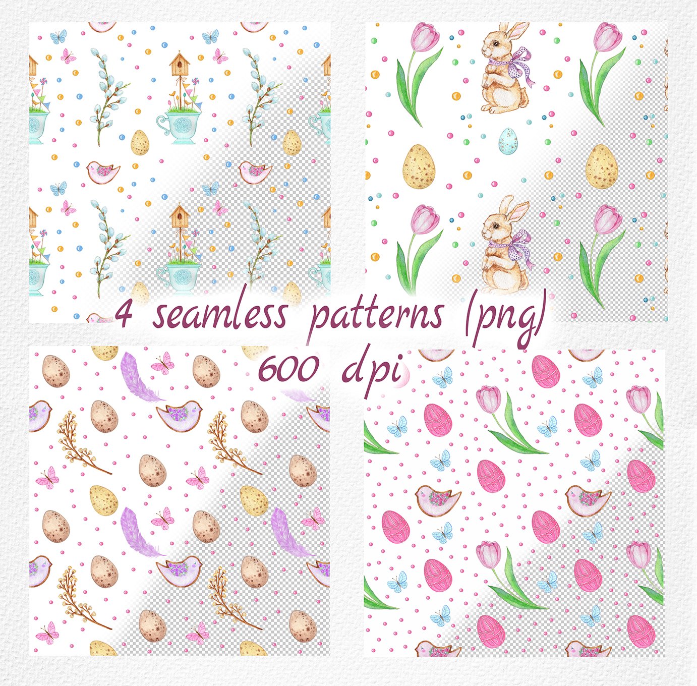 Four patterns options with the cute Easter prints.