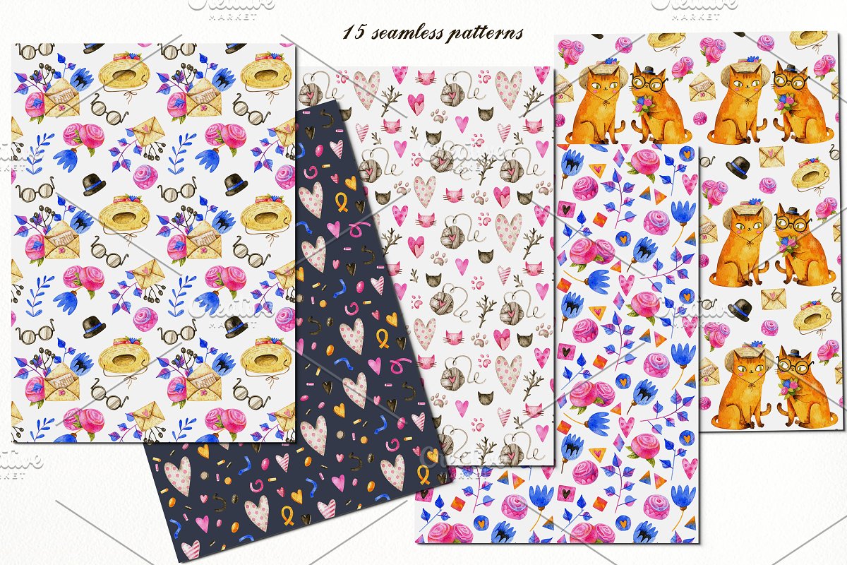 You will get 15 love seamless patterns.