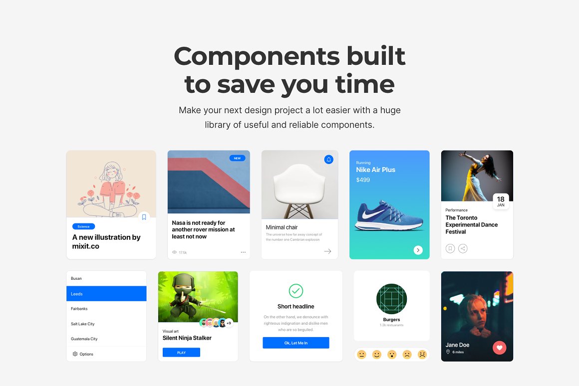 Components Mobile Design System Template preview image.