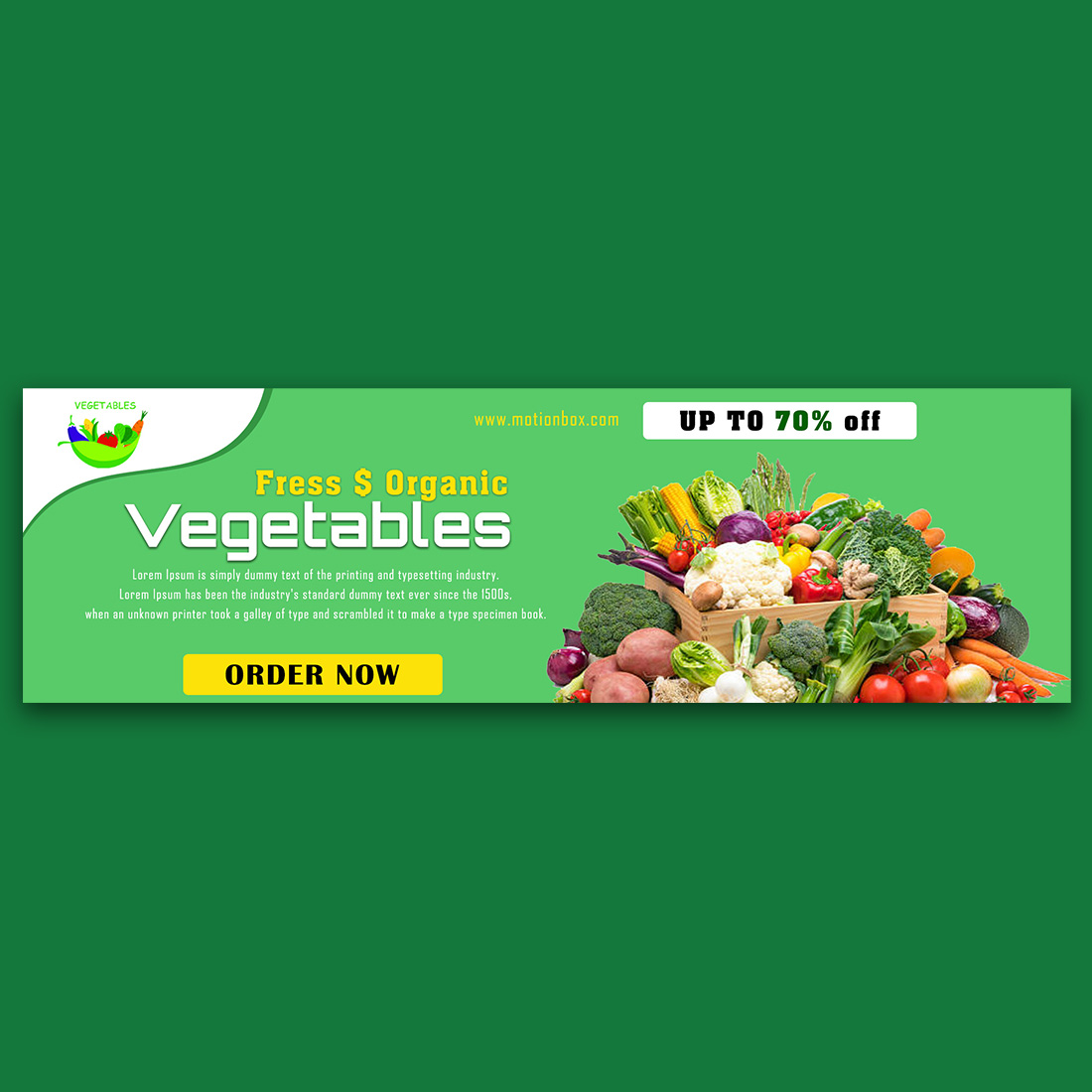 Food Vegetables Style Banner Design cover image.