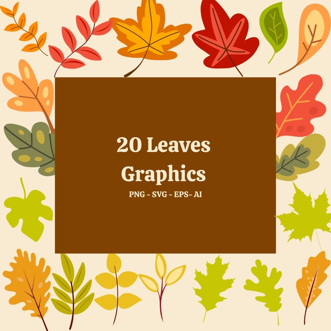 Fall Leaves Clipart Graphics cover image.
