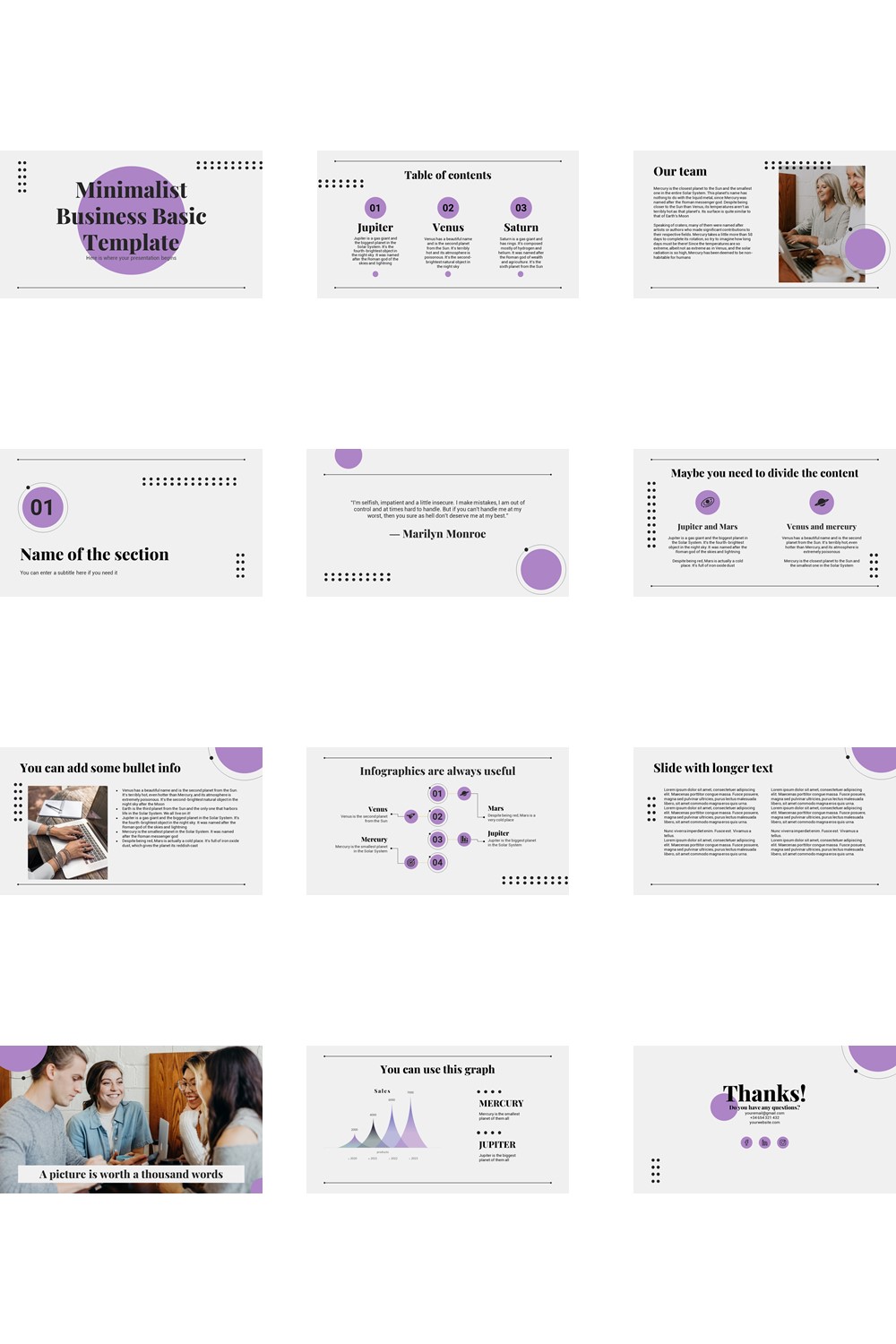 Minimalist Business PowerPoint Template - pinterest image preview.