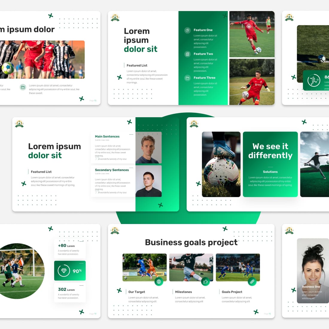 Soccer League Powerpoint Template - Facebook.