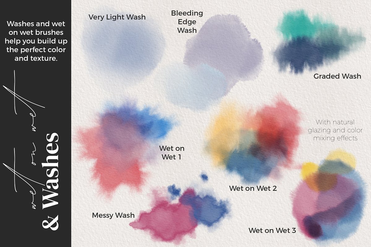 Washes and wet brushes for your design.
