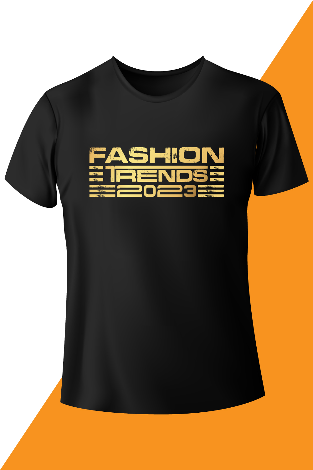 Image of a black t-shirt with a unique print Fashion Trends 2023.