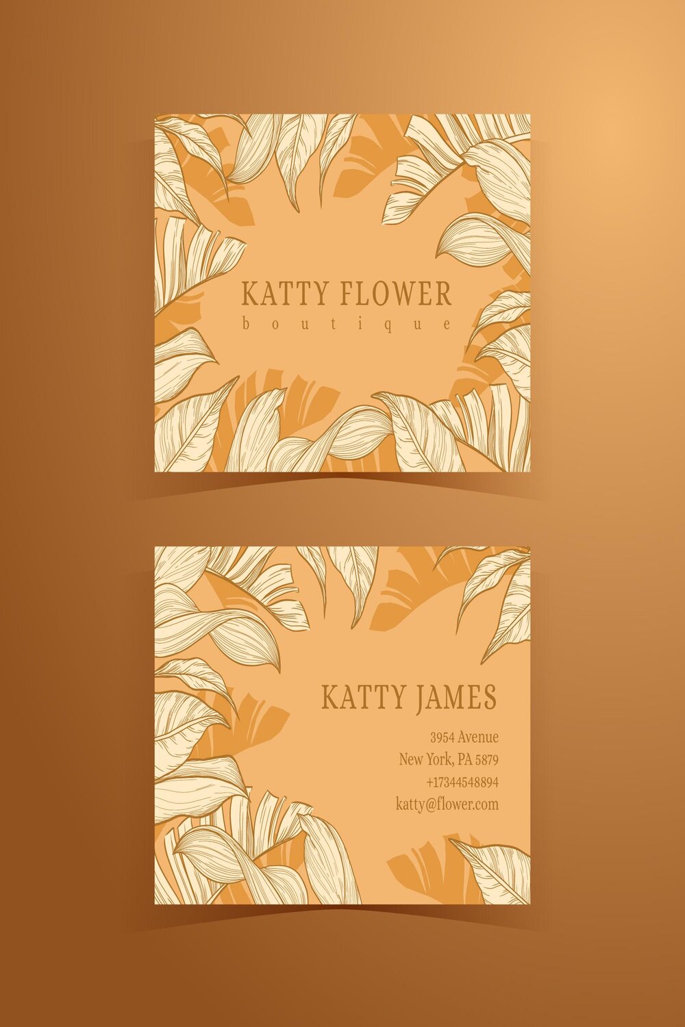 Professional Business Card with Floral Background Pinterest collage image.