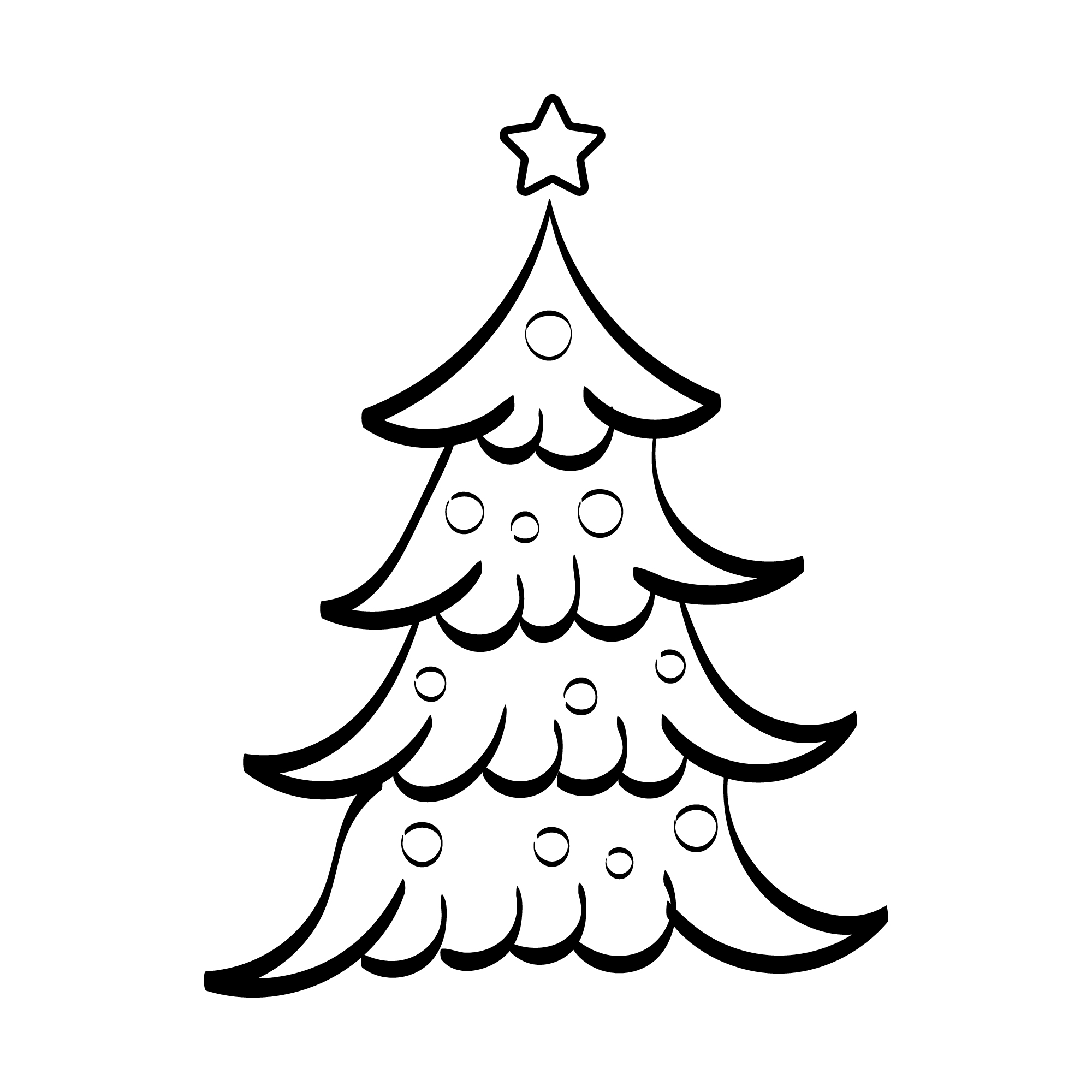 Gorgeous hand drawn image of Christmas tree.