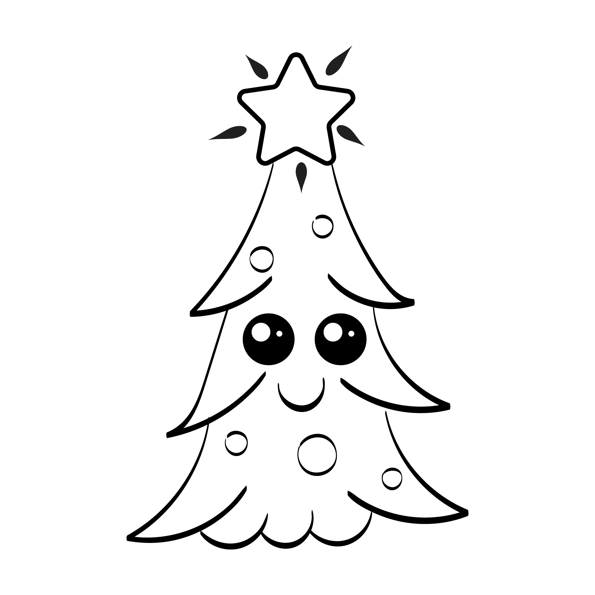 Wonderful hand-drawn picture of a Christmas tree.