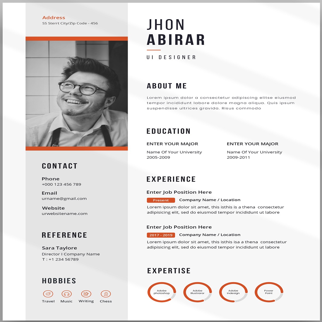 Resume OF CV, Adobe Photoshop - main image preview.