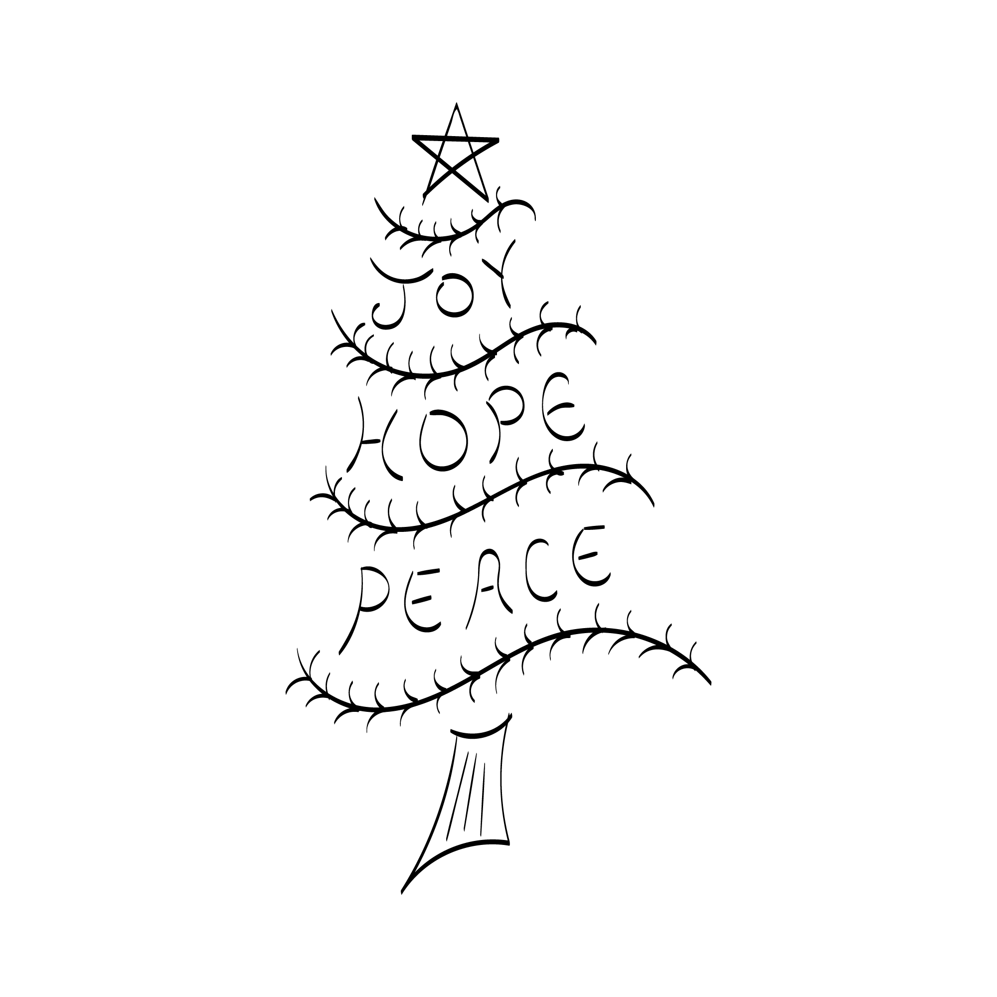 Christmas quote in line art.