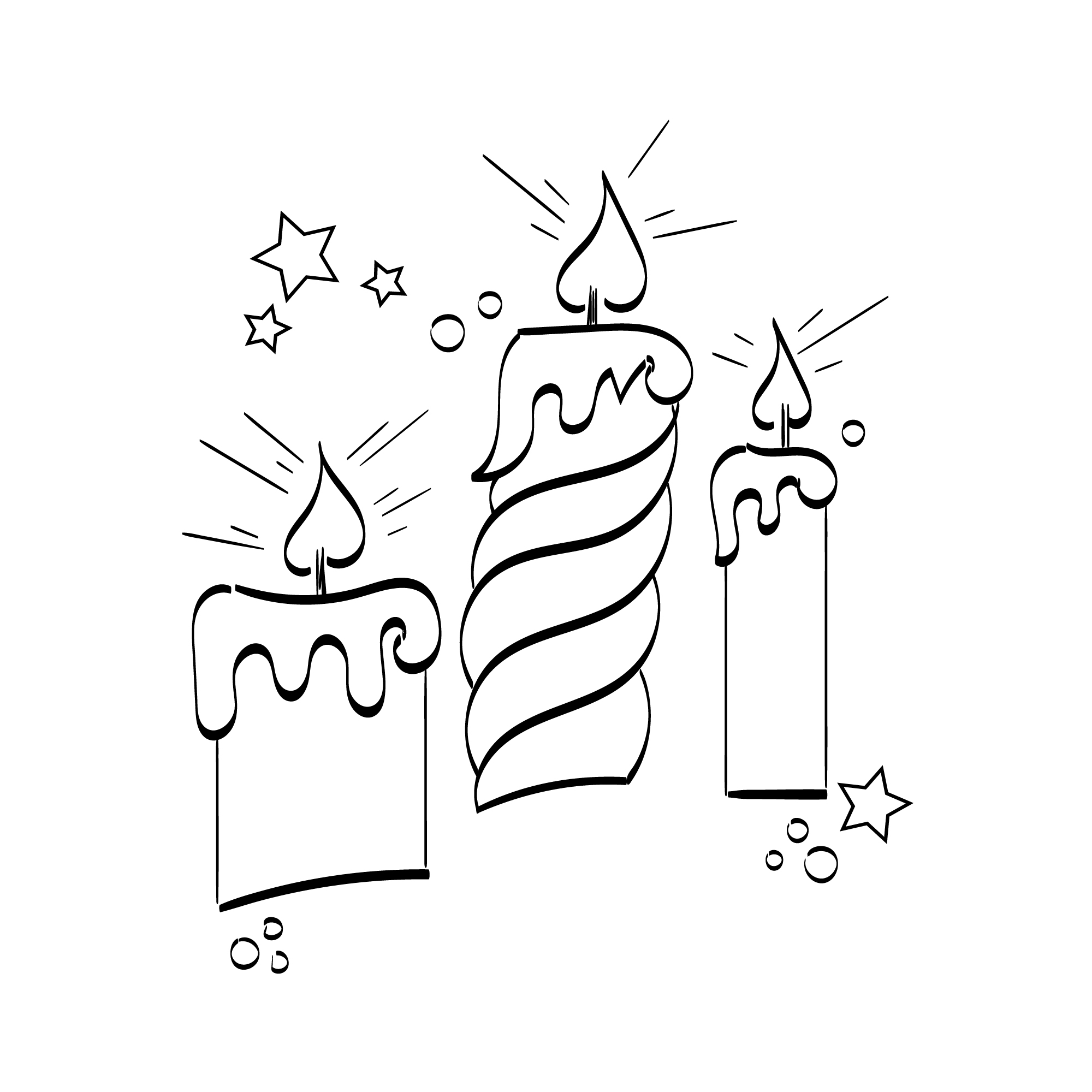 Gorgeous Pencil Drawing of Christmas Candles.