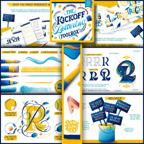 The KickOff Lettering Toolbox - main image preview.