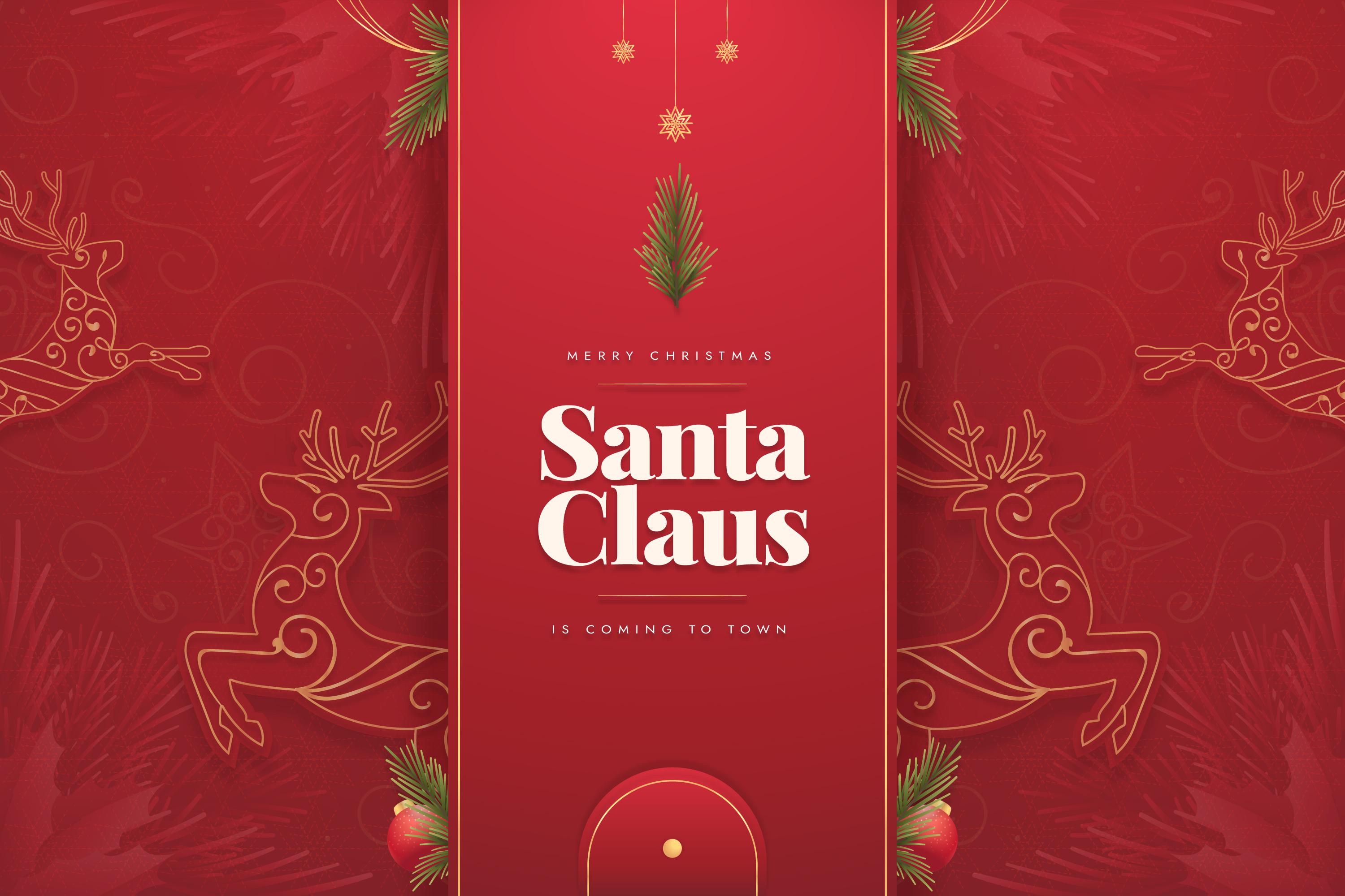 Santa Claus Merry Christmas Backgrounds Design preview image.