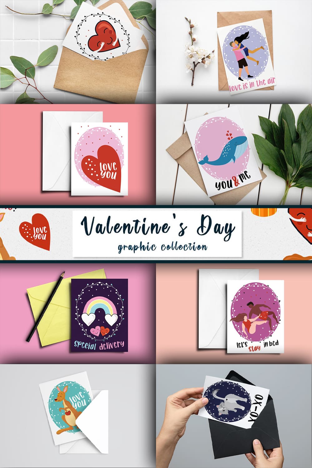 Valentine's Day Vectors And Cards - pinterest image preview.