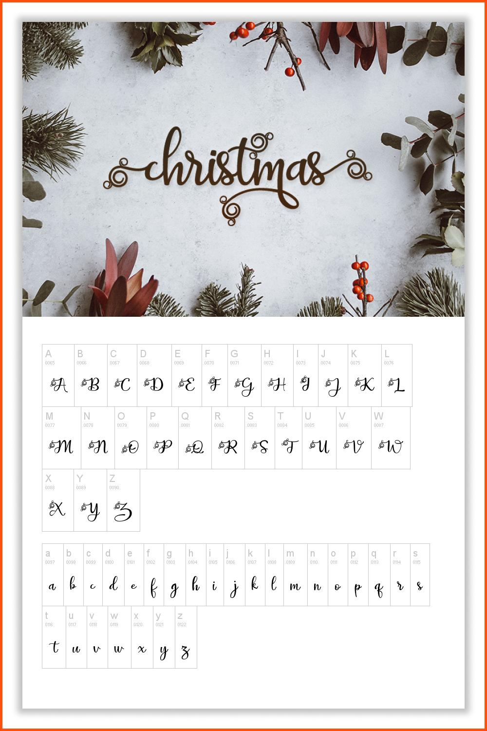 Collage of images of the alphabet and text from the background of Christmas decorations.