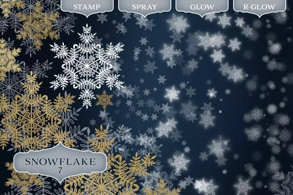 Snowflake Brush Set MasterBundles