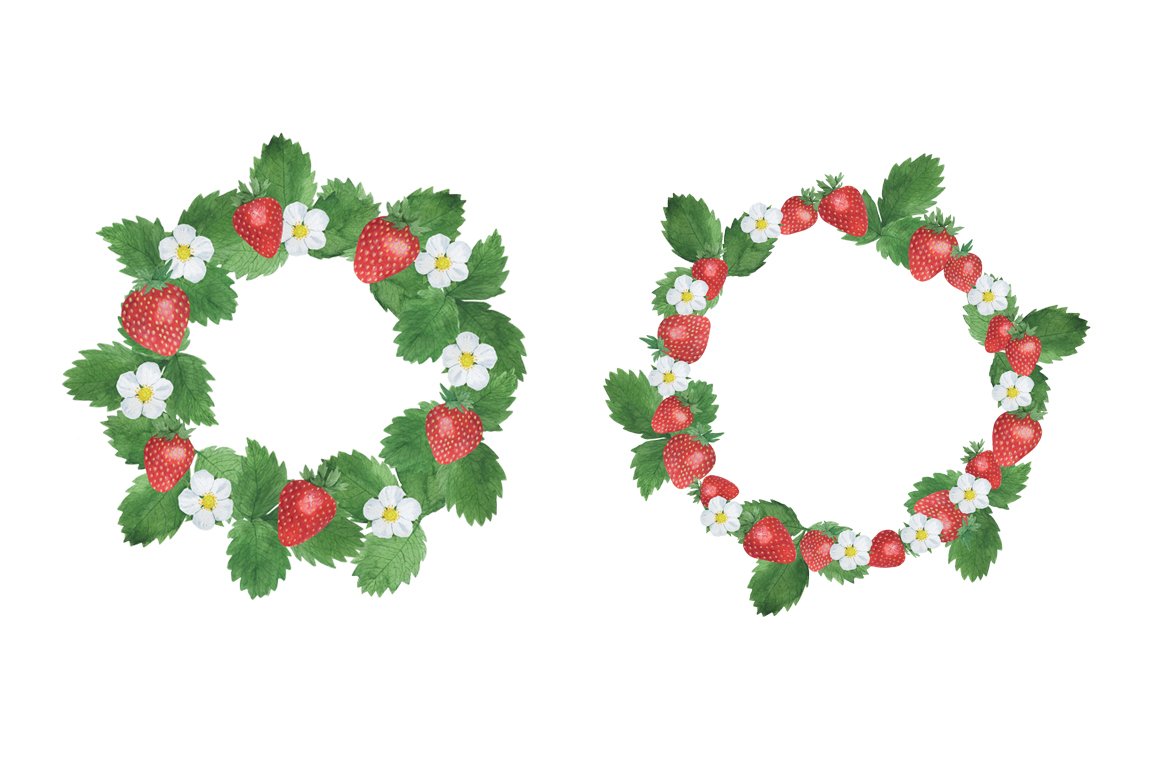 Two strawberries wreathes.
