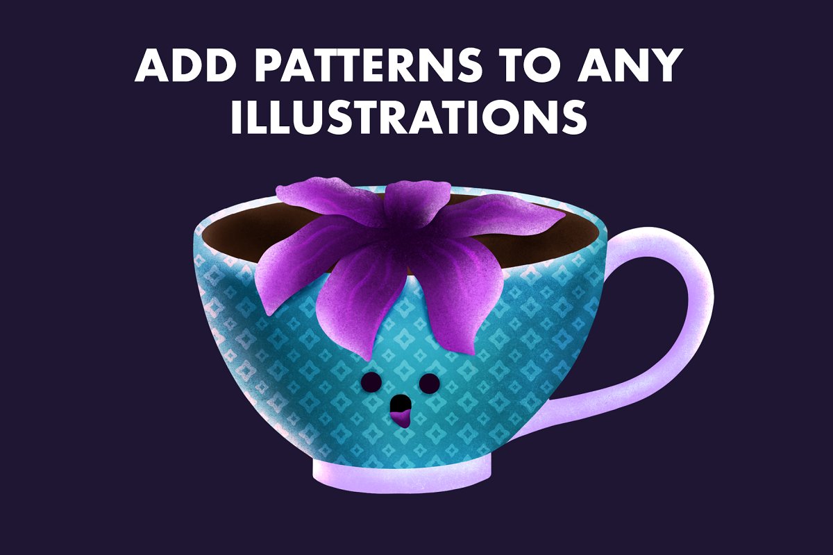 Add patterns to any illustrations.