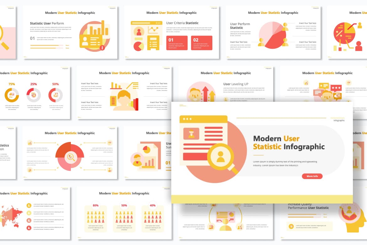User Statistic Infographic Presentation Powerpoint from antstheme.