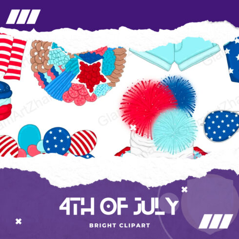 4th of July Bright Clipart.