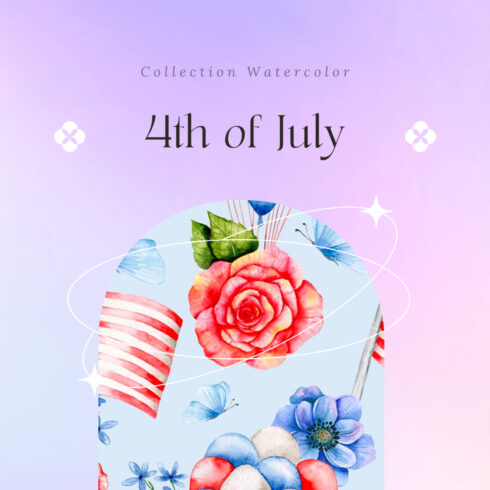 4th of July Collection Watercolor.