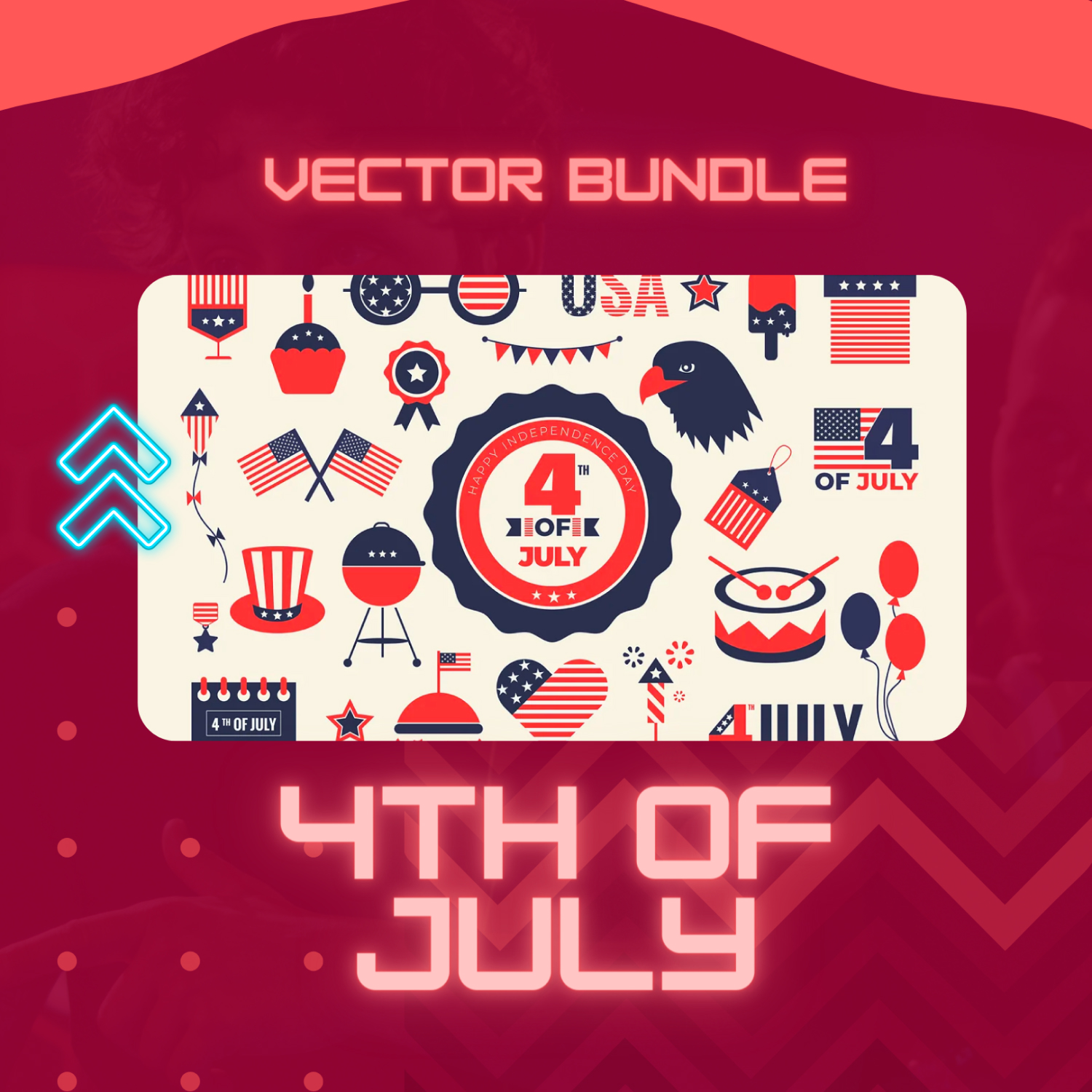 4th of July vector bundle - SVG, PNG.