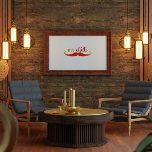 Interior design with Creative and Minimal Food Logo.