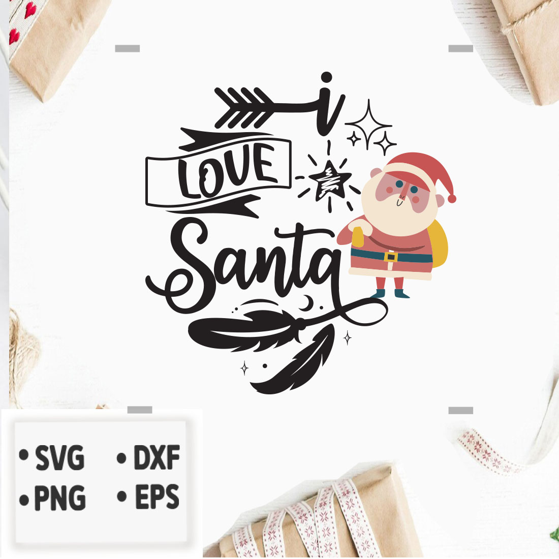 Image with charming inscription I love Santa.