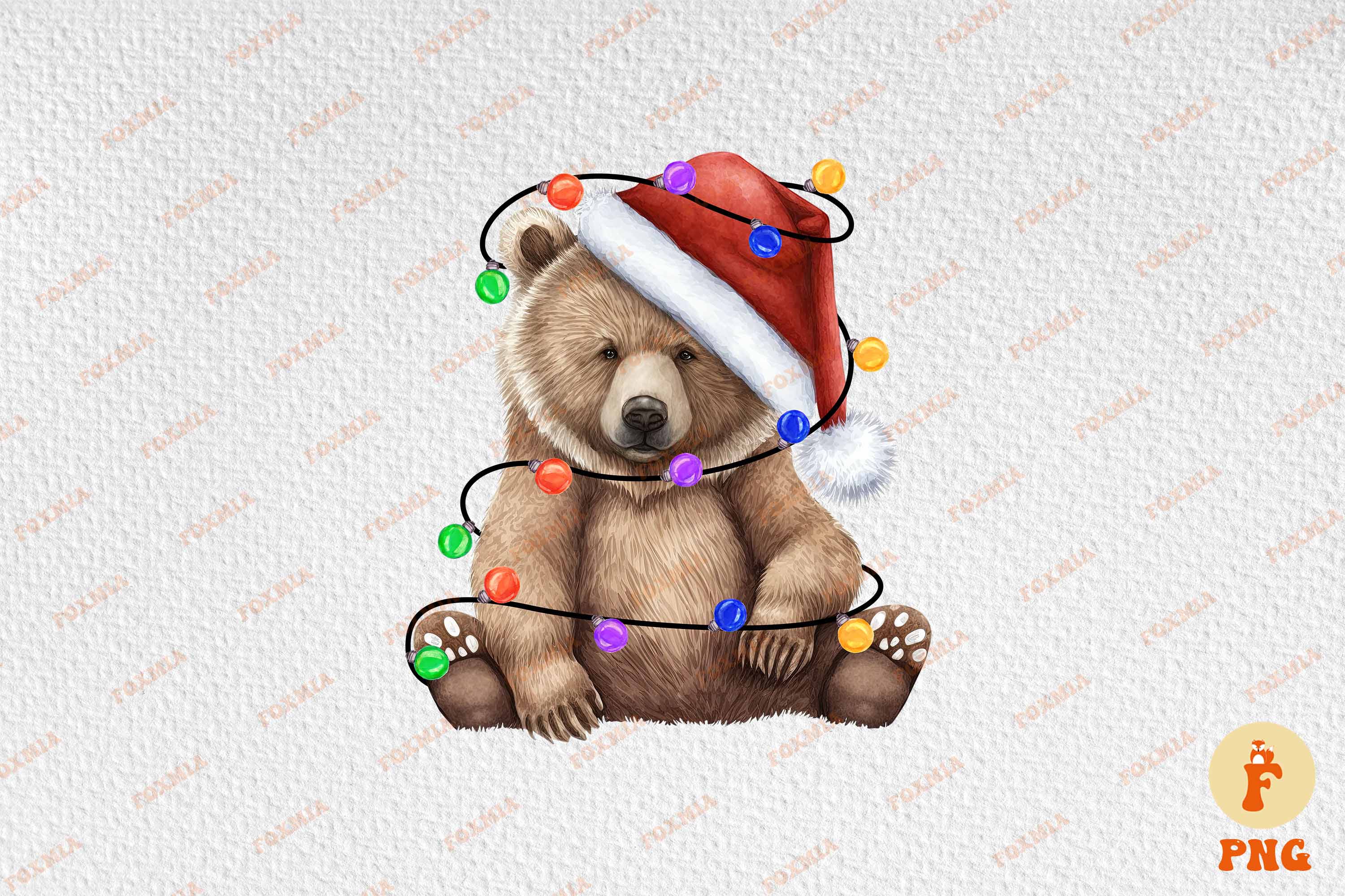 Amazing image of a bear wearing a santa hat.