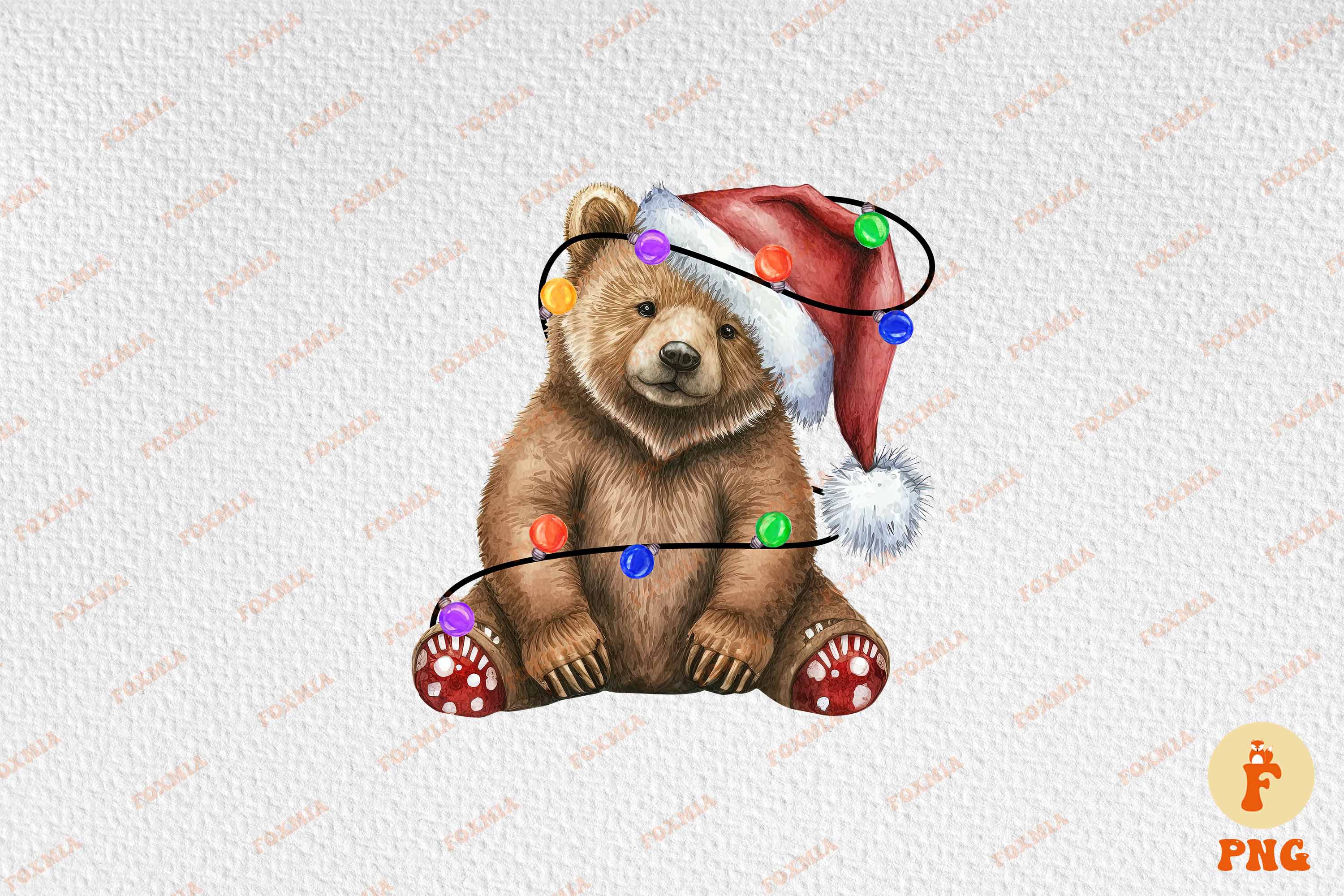 Exquisite image of a bear wearing a santa hat.