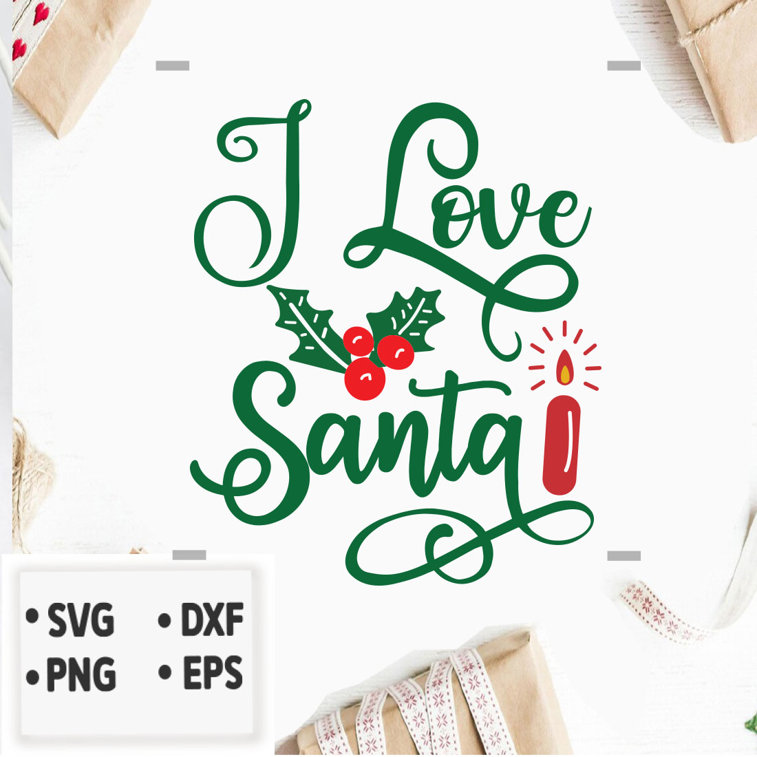 Image with enchanting inscription I love Santa.