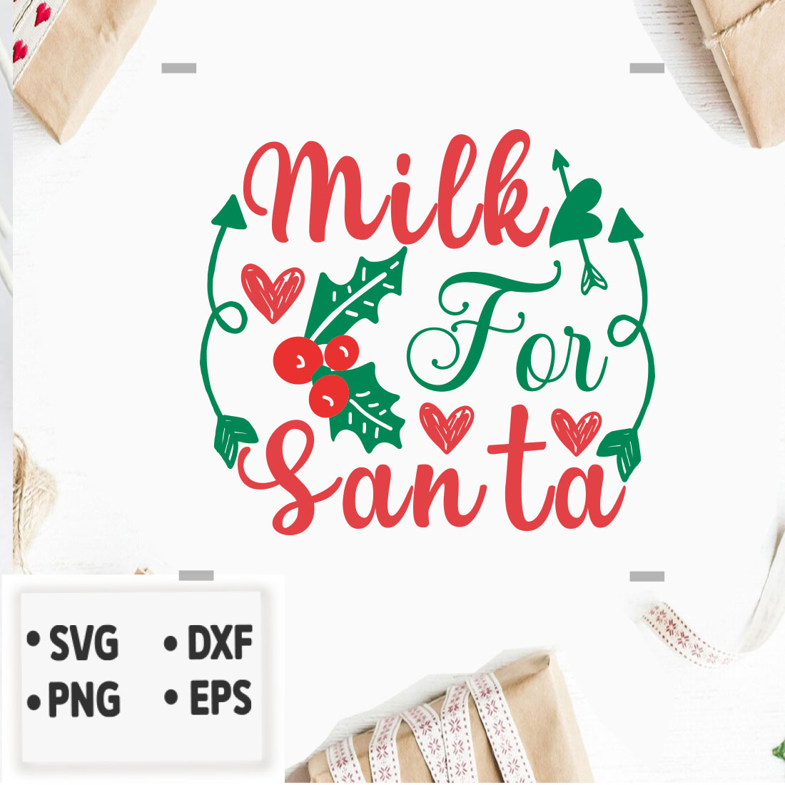 Image with amazing Milk for Santa print.