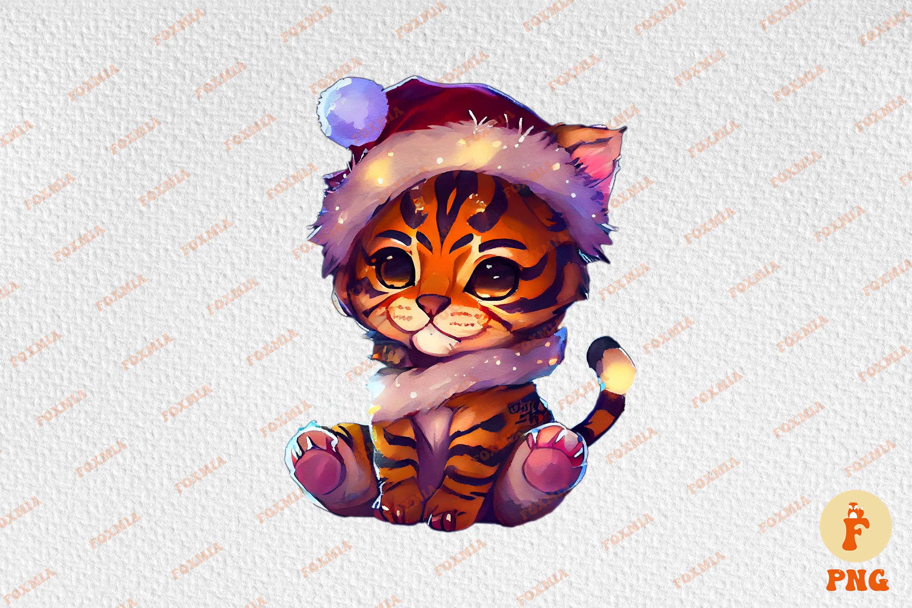 Cute little Christmas tiger.