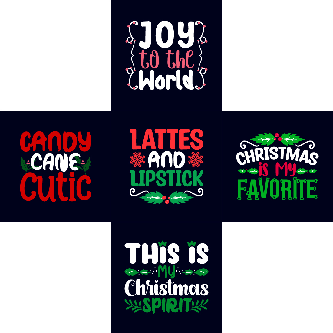 5 Christmas T-shirt Design Bundle created by d_graphic_pro.