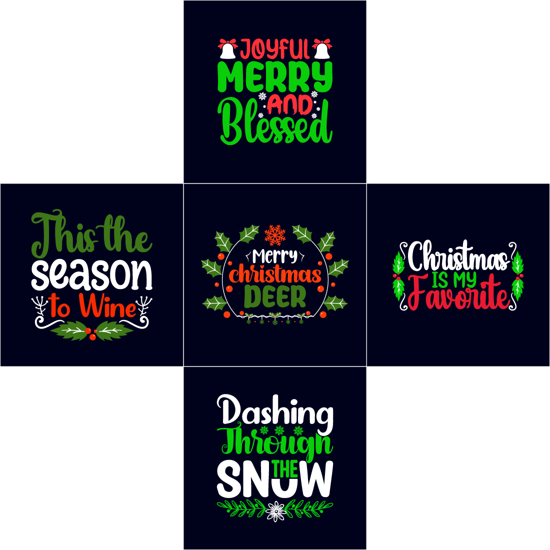 5 Christmas T-shirt Design Bundle created by d_graphic_pro.