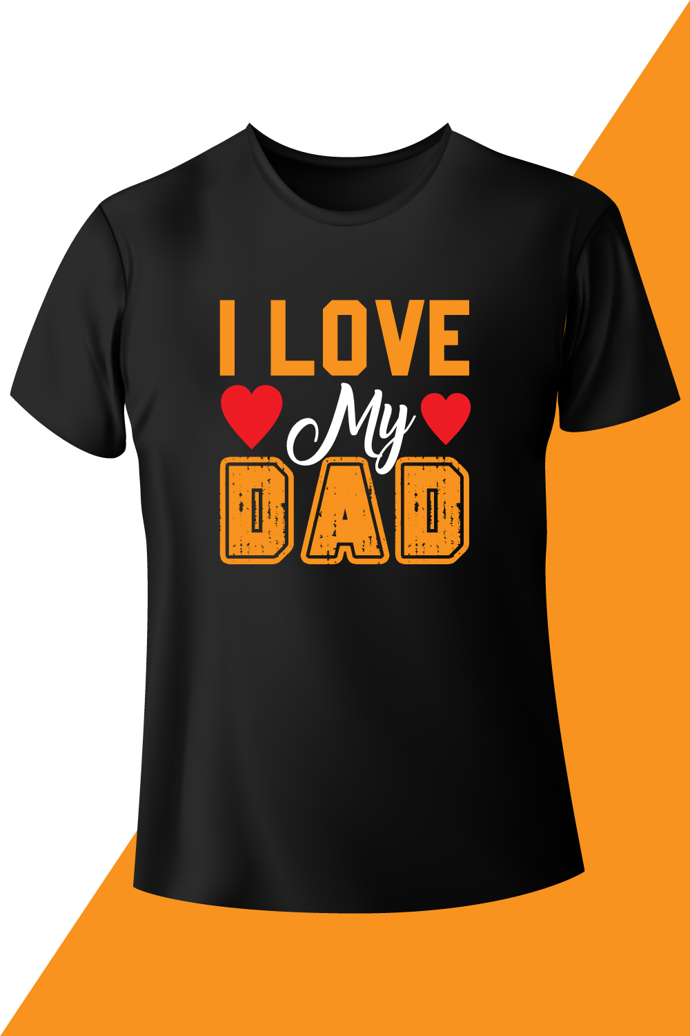 Image of a black t-shirt with amazingly inscription I Love My Dad.