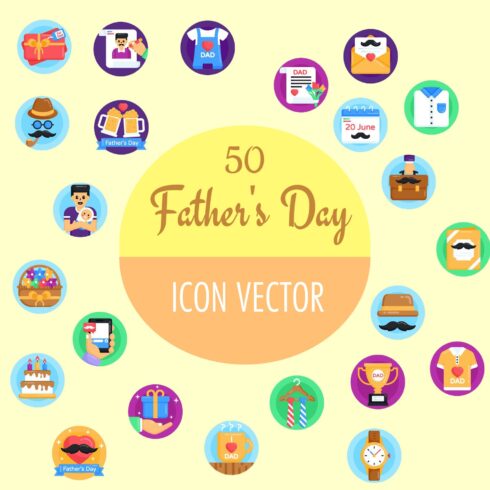 50 Father's Day Vector Icons.