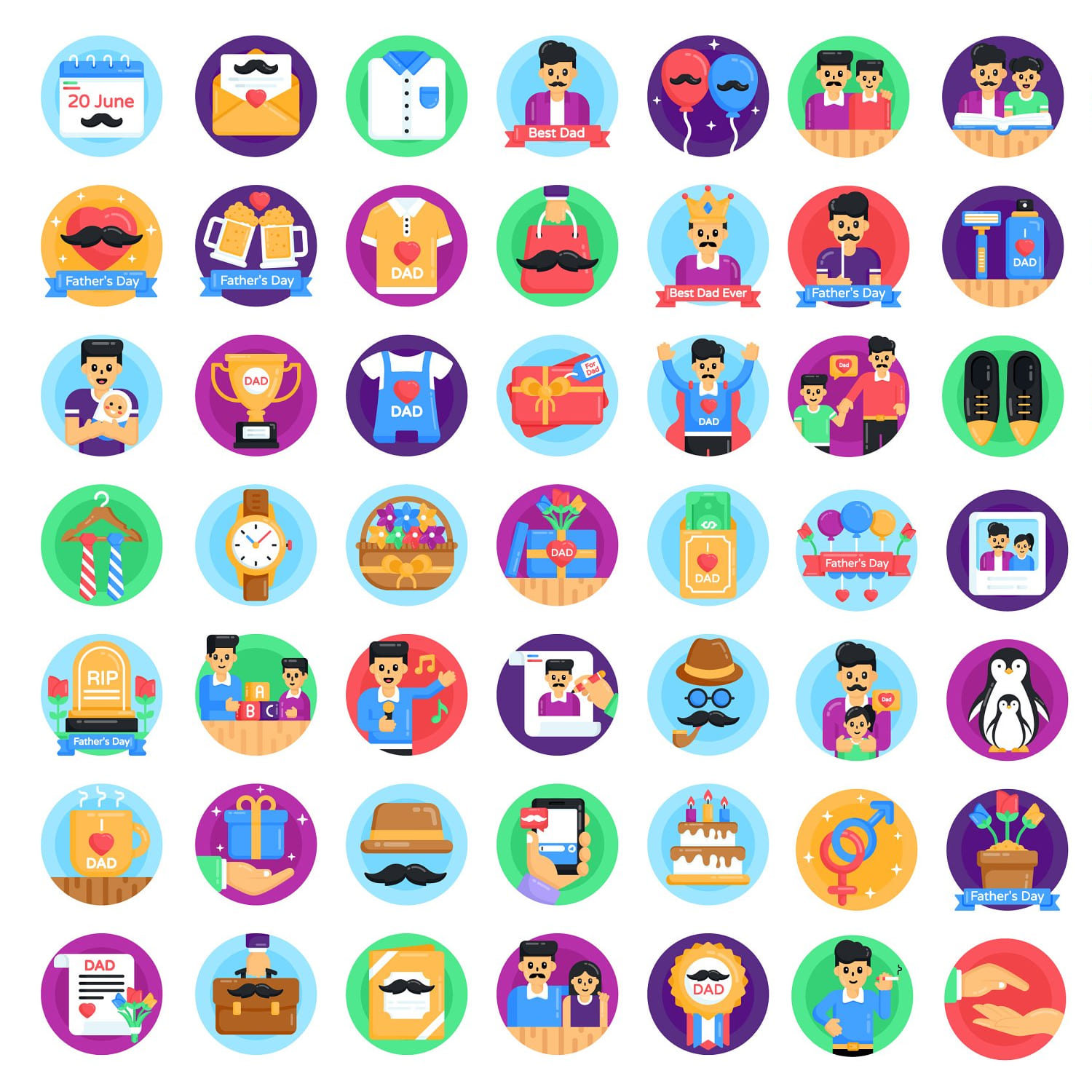 50 Father's Day Vector Icons cover.
