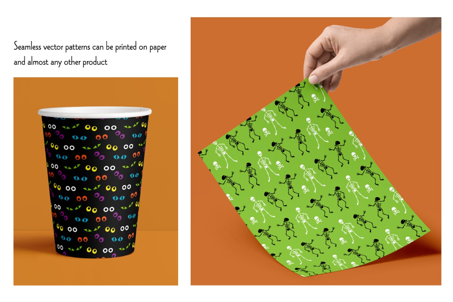 Seamless patterns can be printed on paper and almost any other product.