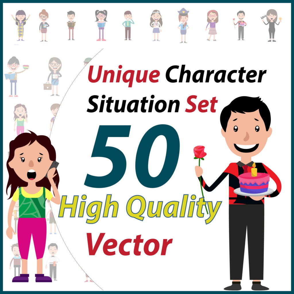 50-unique-character-situation-illustrations-masterbundles