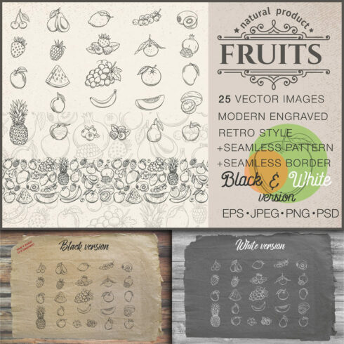 Hand Drawn Fruits And Berries.