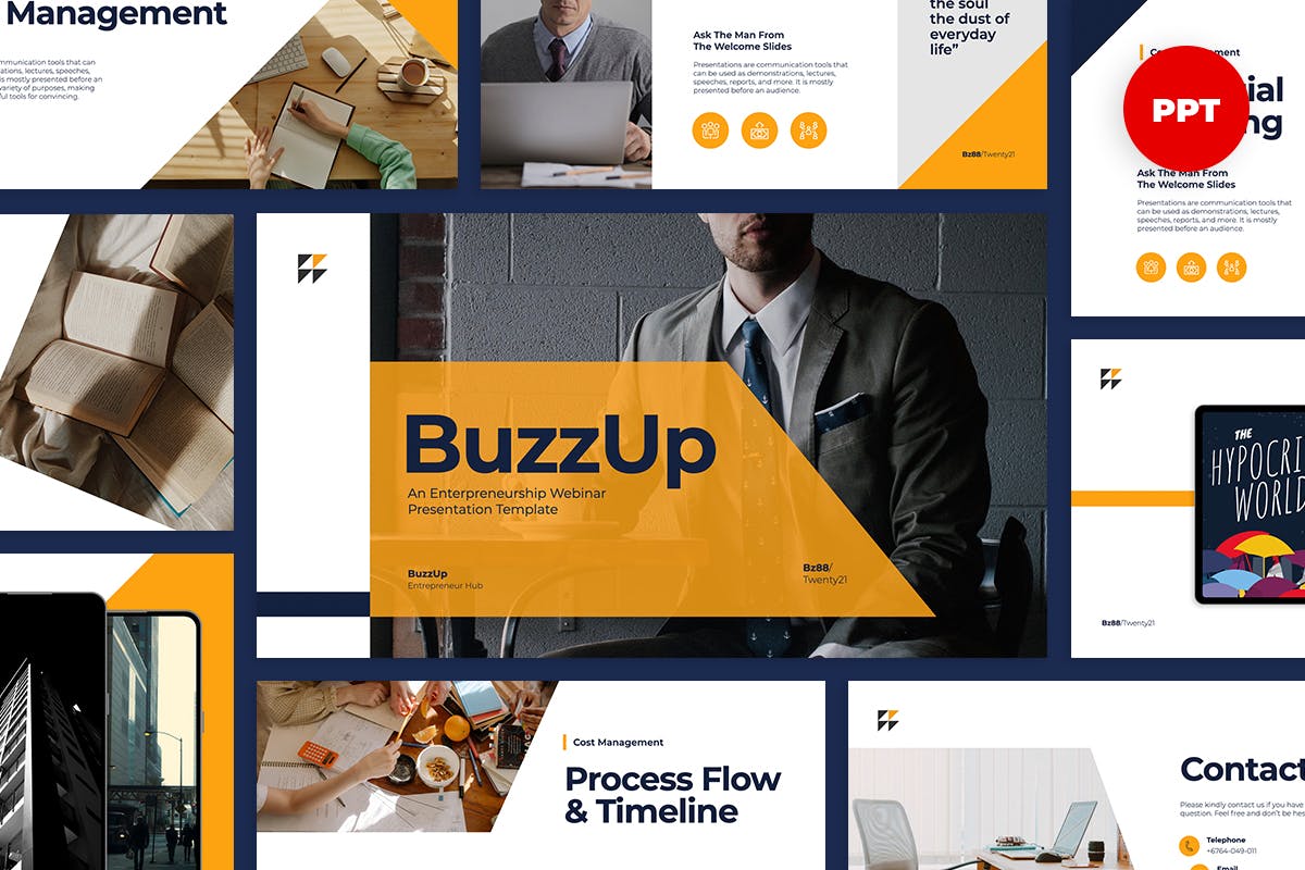 Cover image of Business Webinar Presentation PowerPoint Template.