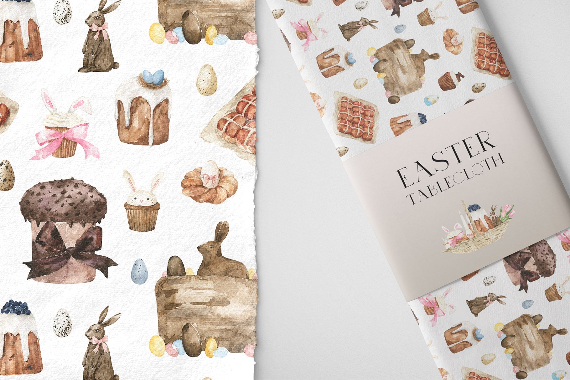 Pastel Easter illustration for the different textures.