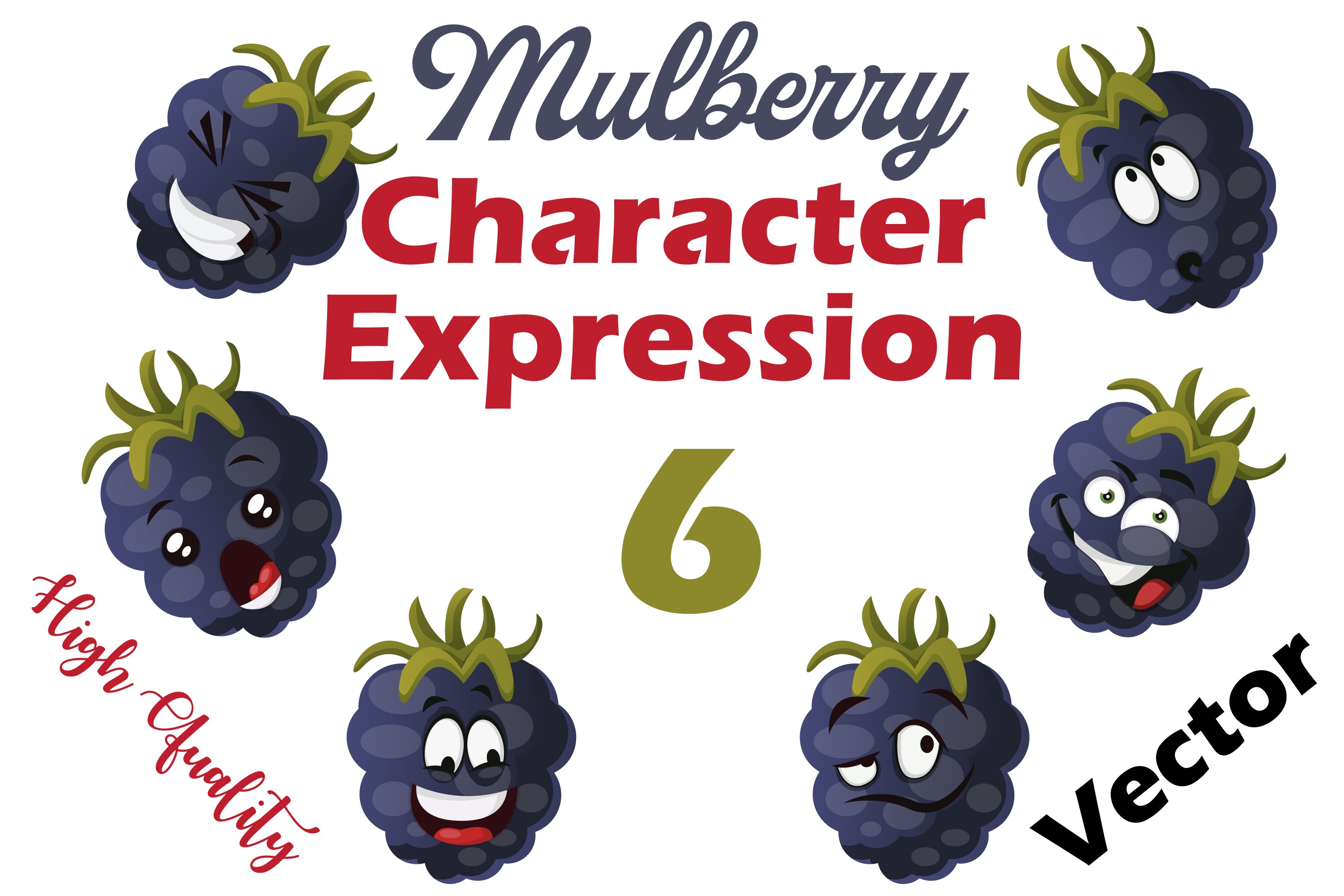 Some mulberry emotions set.